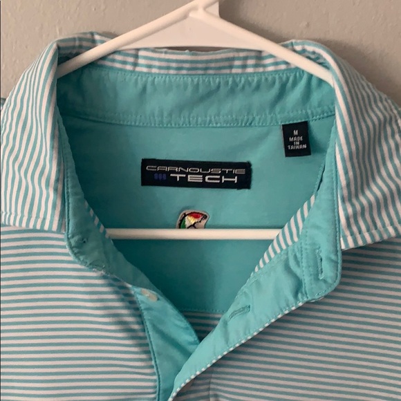 Carnoustie light blue striped polo med light stain - Picture 3 of 4